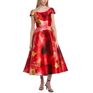 Amsale Womens  Midi Dress, Orange